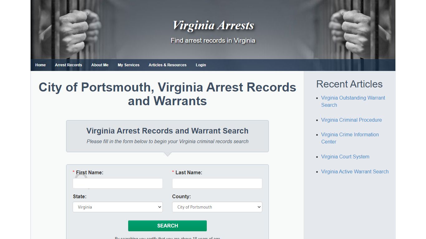 City of Portsmouth, Virginia Arrest Records and Warrants ...